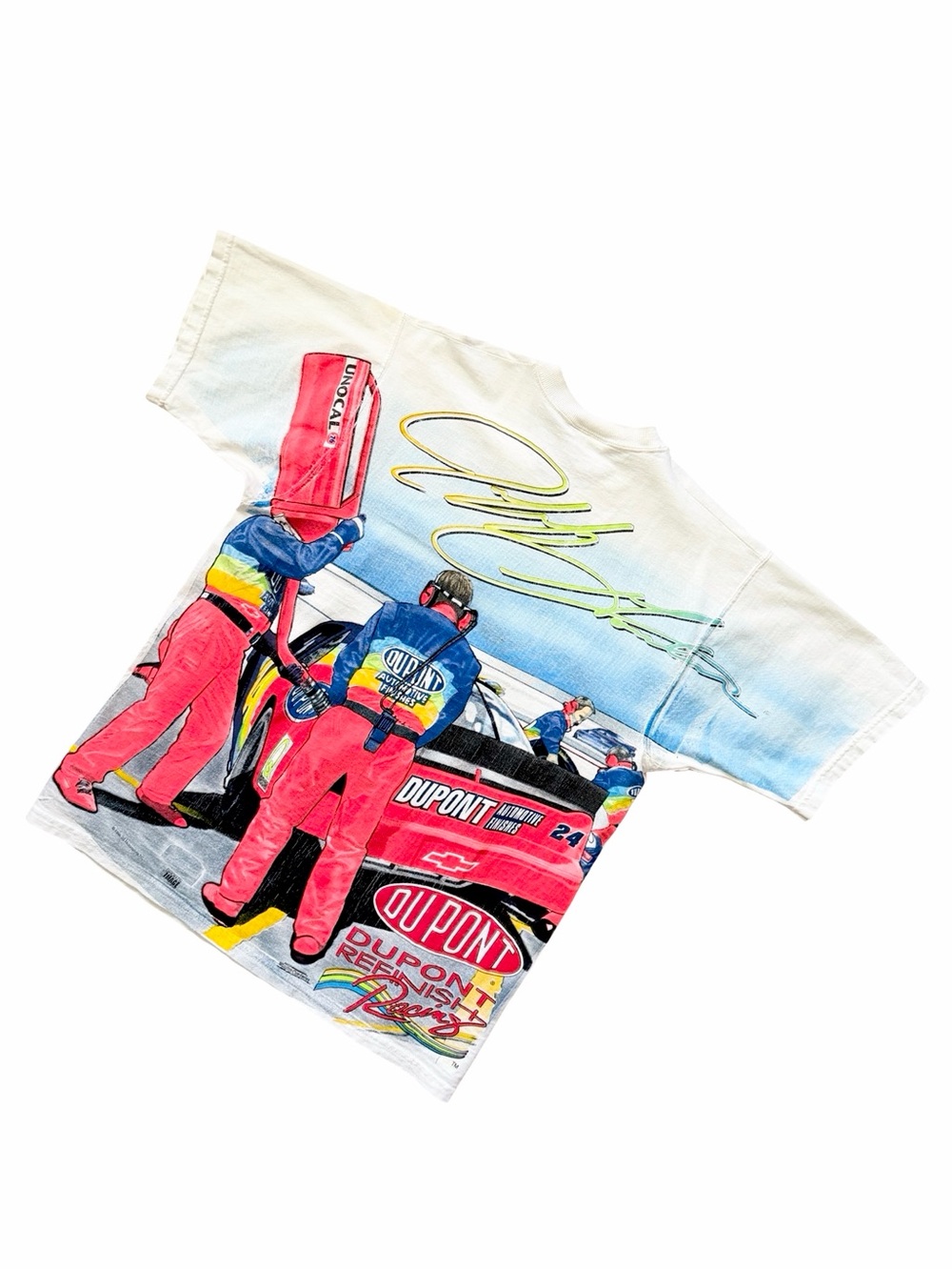Vintage 1997 Jeff Gordon DuPont NASCAR All Over Print T-Shirt - Picture 2 of 6